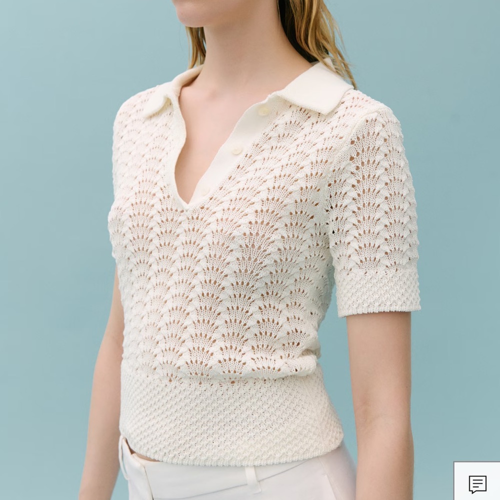 Victoria Beckham x mango POLO-NECK CROCHET SWEATER